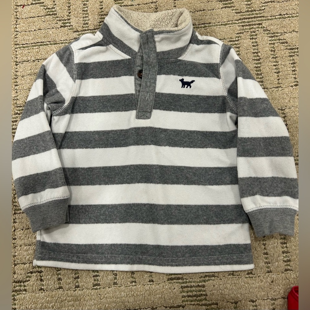 Carter's kids Gray and White Striped  Sweater size 3t